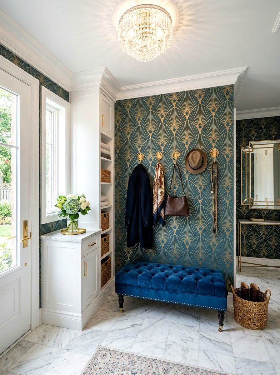 Art Deco Mudroom Wallpaper - 30 mudroom wallpaper ideas