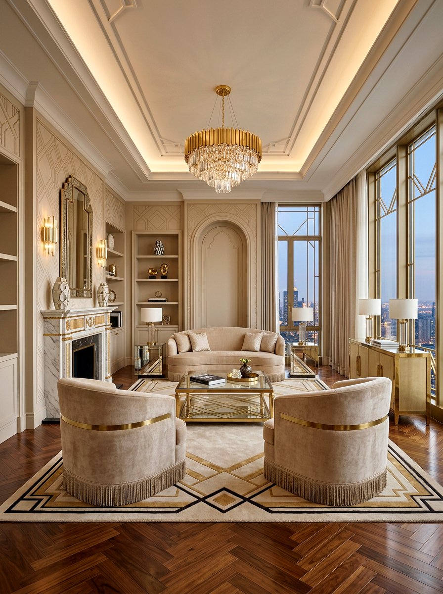 Art Deco Oatmeal Living Room - 30 oatmeal living room ideas