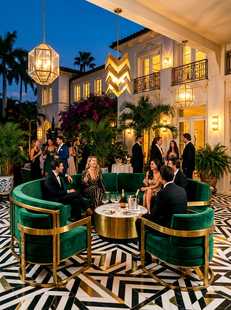 Art Deco Outdoor Lounge - 30 villa patio styling ideas