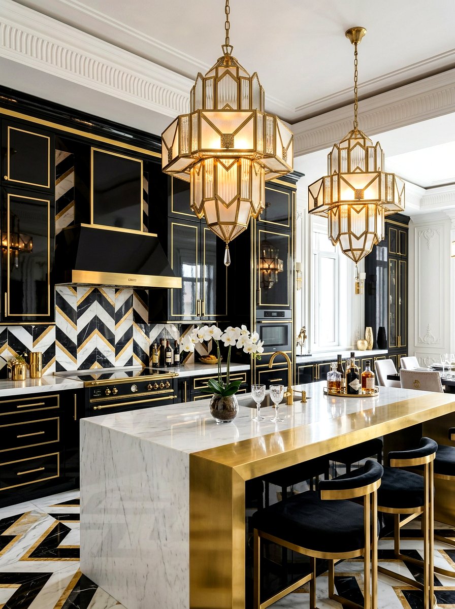 Art Deco Pendant - 30 kitchen lamp styling ideas