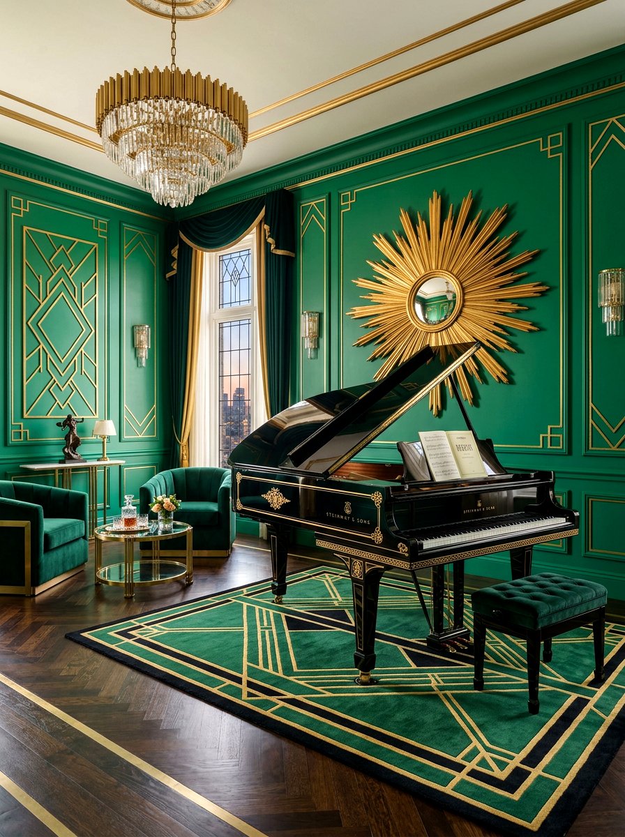 Art Deco Piano Room - 30 piano room ideas