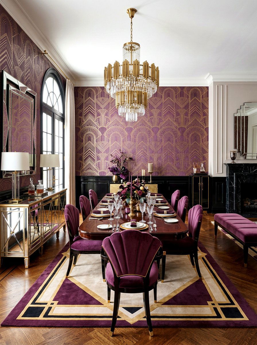 Art Deco Plum Dining Room - 30 plum dining room ideas