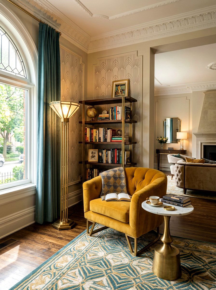 Art Deco Reading Nook - 30 art deco home ideas