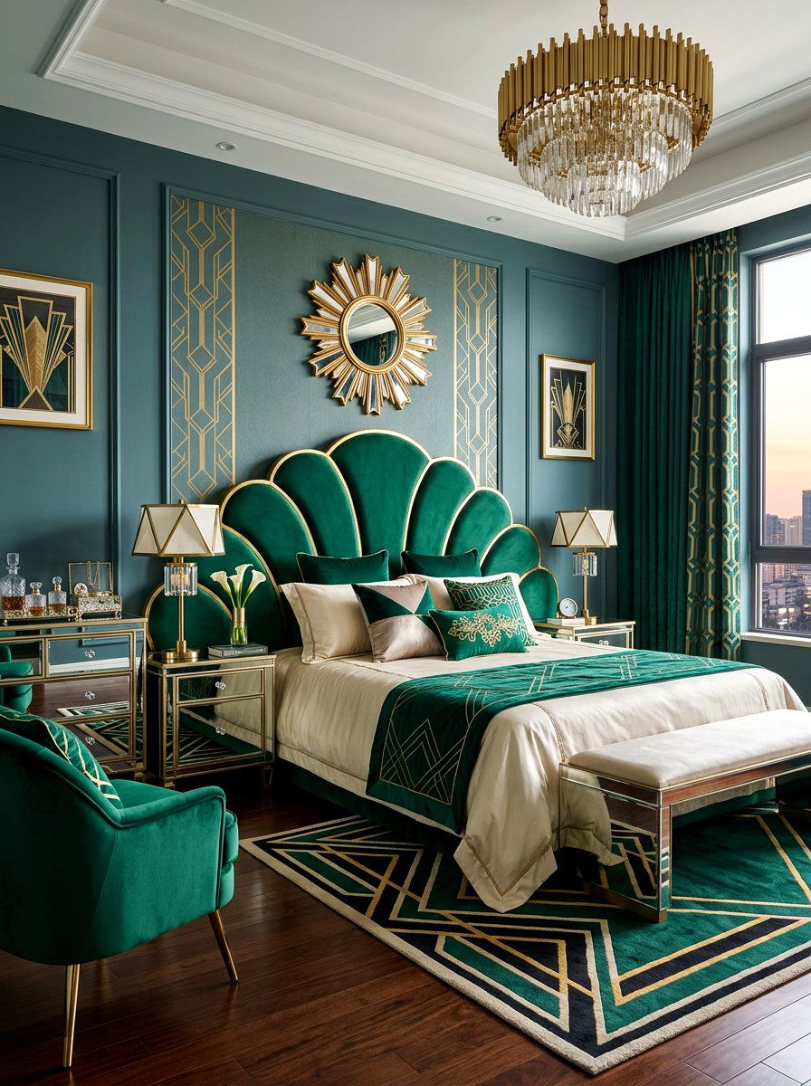 Art Deco Scalloped Headboard - 30 scalloped headboard ideas