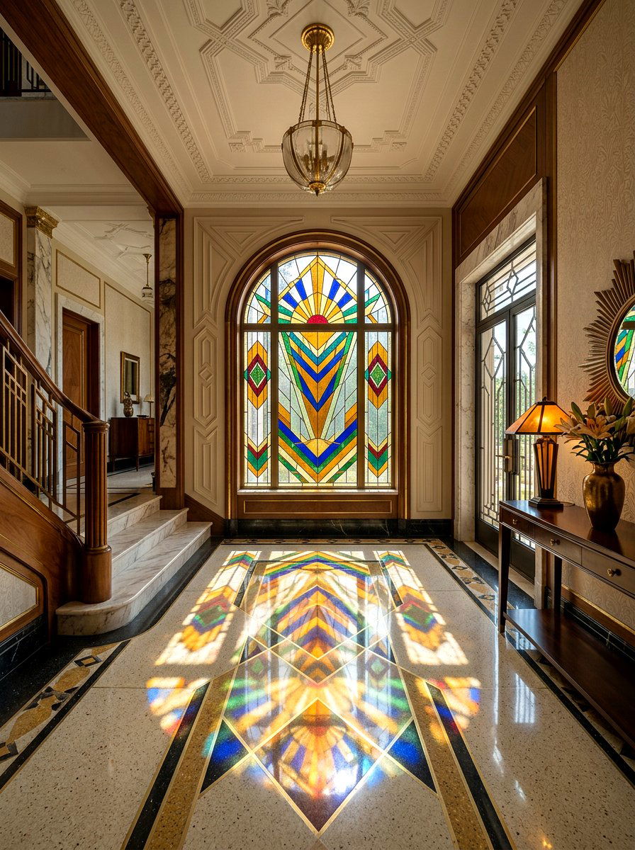 Art Deco Stained Glass Window - 30 art deco home ideas