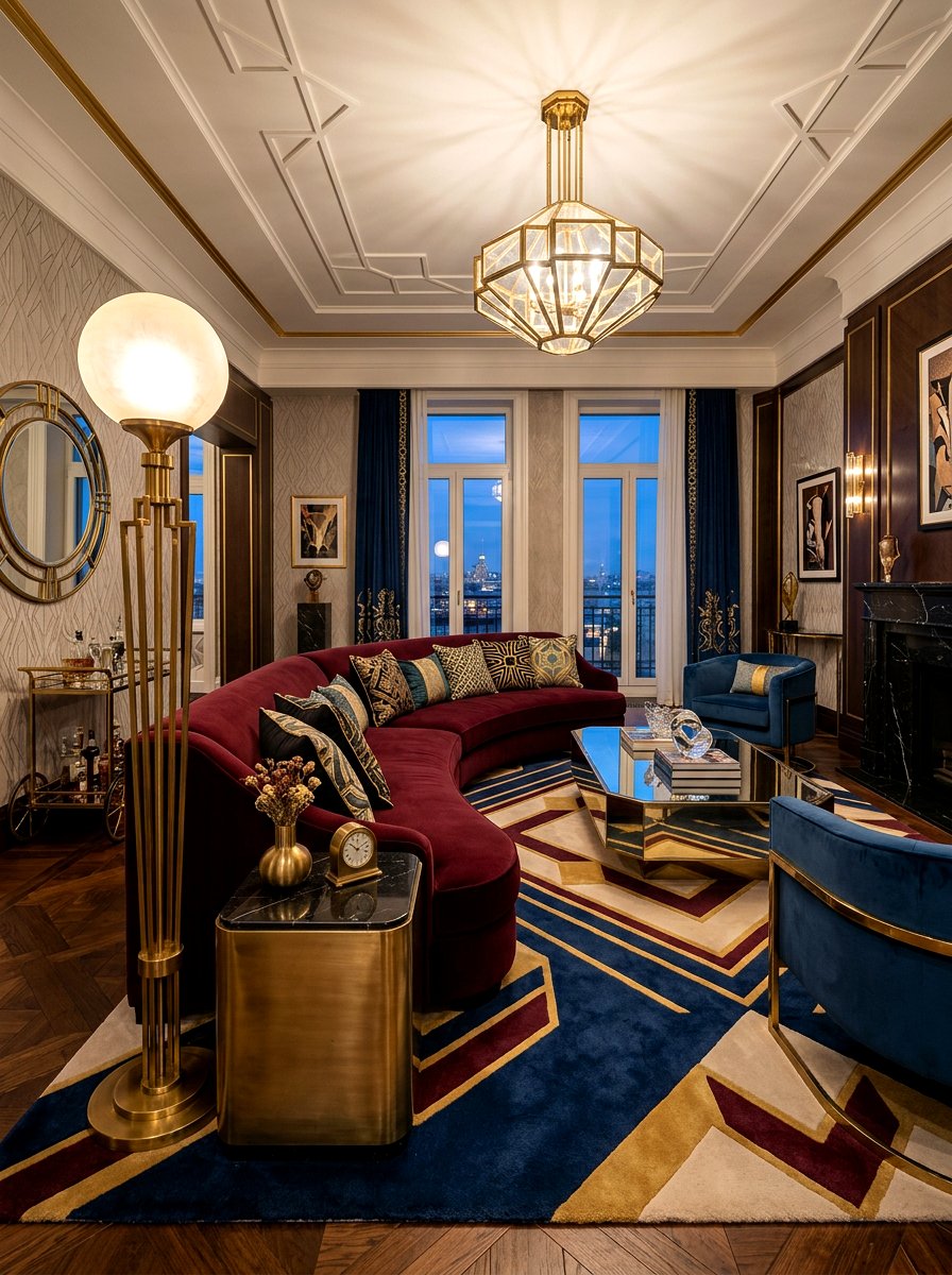 Art Deco Velvet Sofa - 30 art deco home ideas