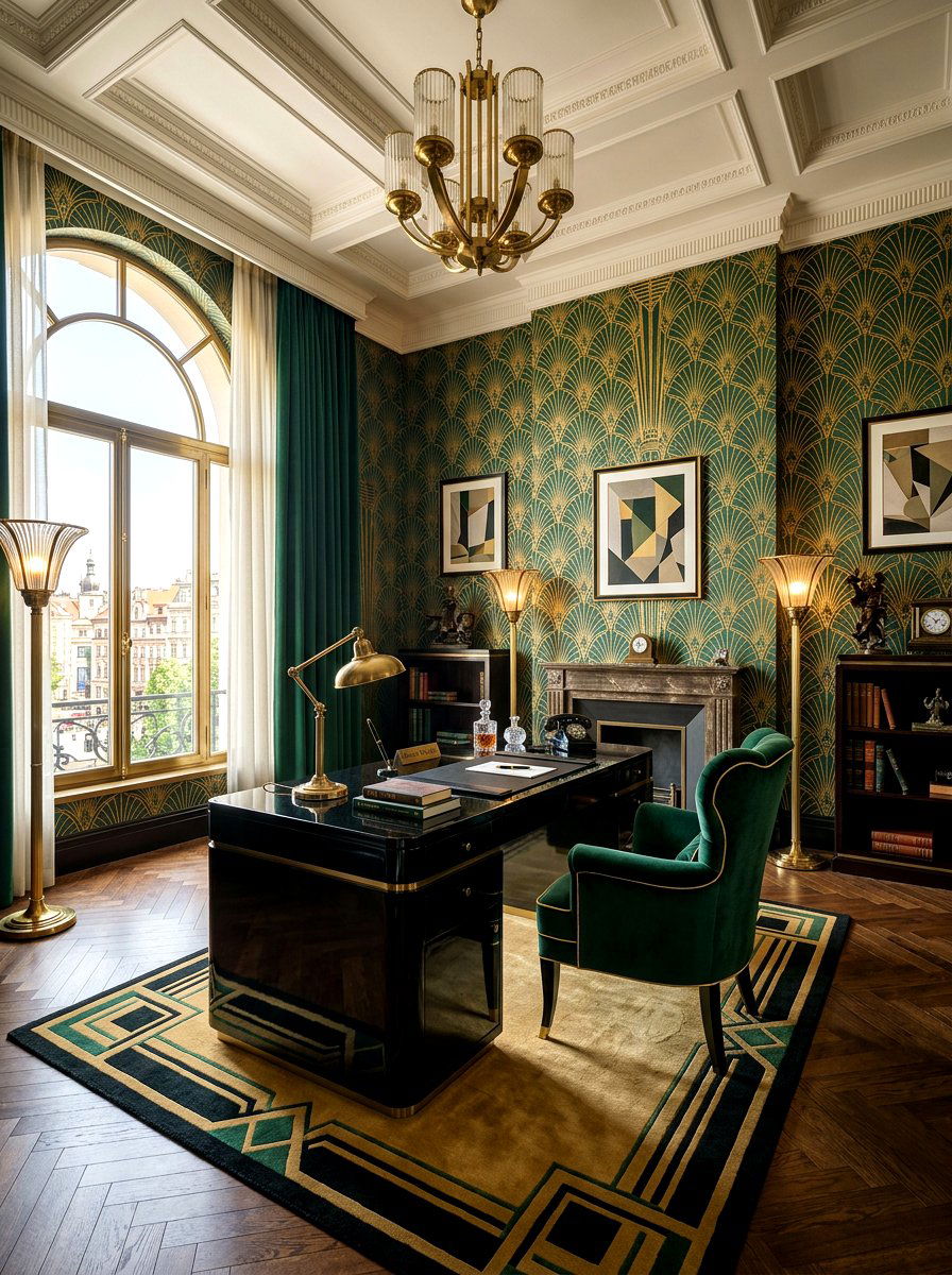 Art Deco Wallpaper - 30 office wallpaper ideas