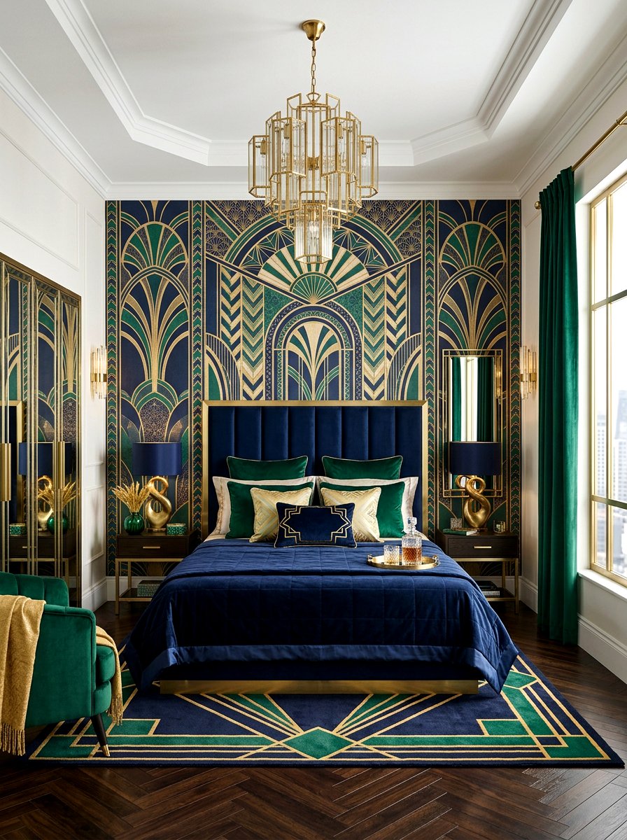 Art Deco Wallpaper - 30 mural wallpaper bedroom aesthetic ideas