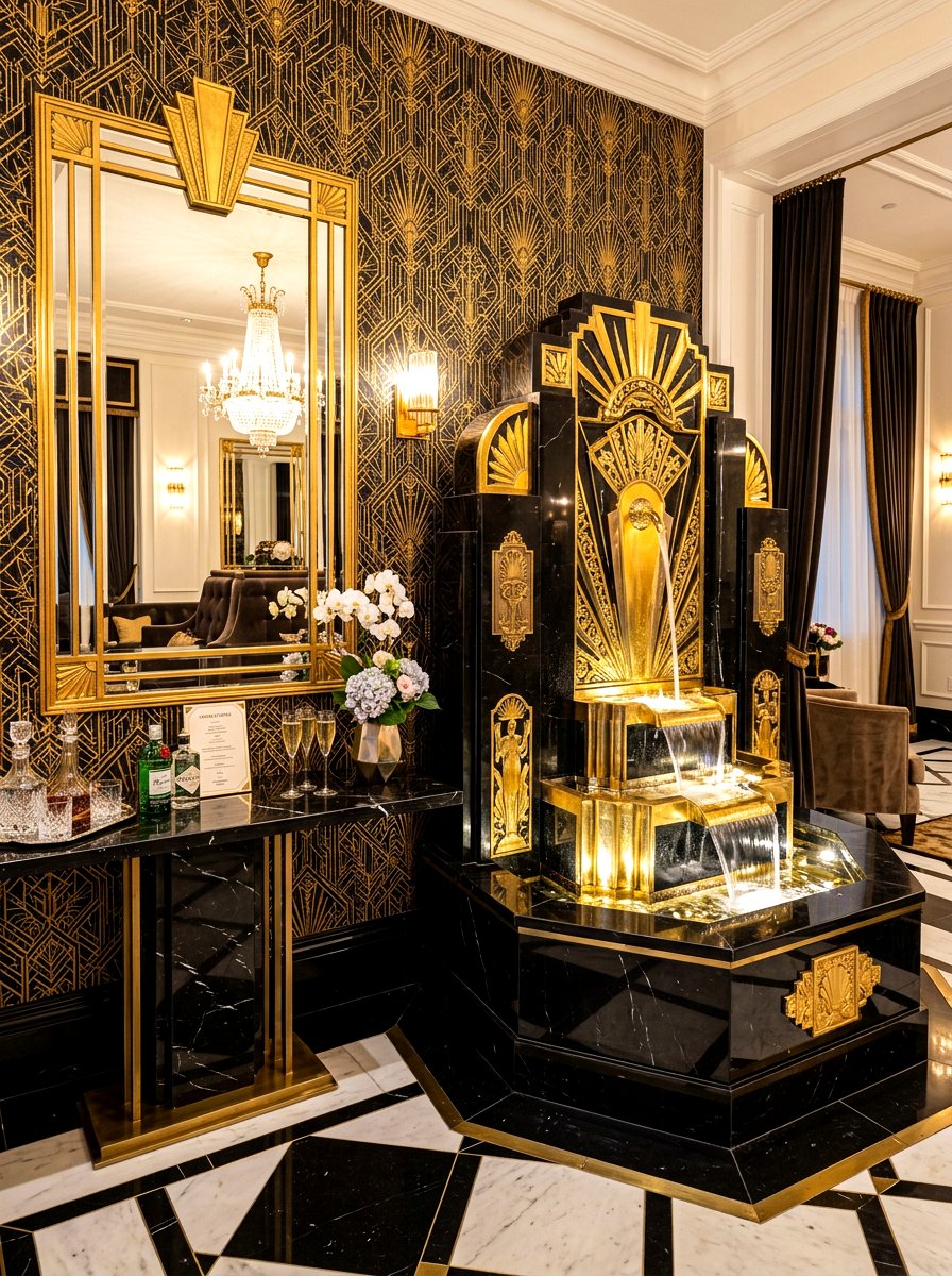 Art Deco Water Fountain - 30 tabletop fountain ideas