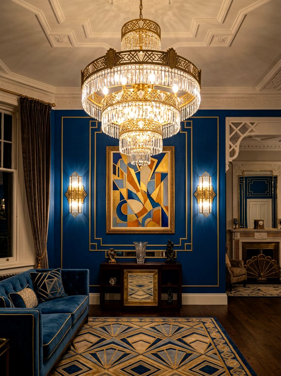 Art Deco living room light fixtures - 30 art deco living room ideas