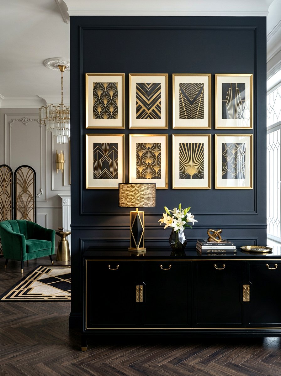 Art Deco living room wall art - 30 art deco living room ideas
