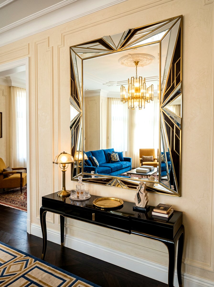 Art Deco living room wall mirror - 30 art deco living room ideas