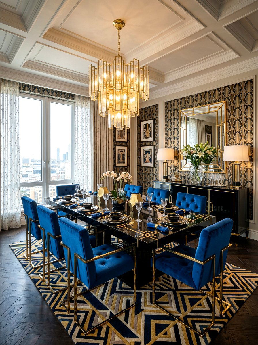Art Deco rectangular dining room - 30 rectangular dining room ideas
