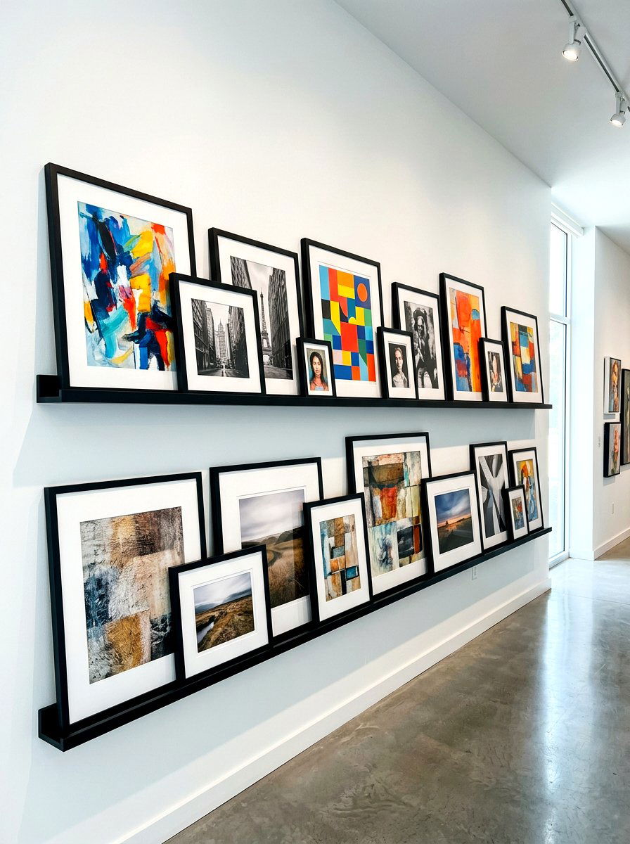 Art Gallery Picture Ledge - 30 shelfie decor ideas