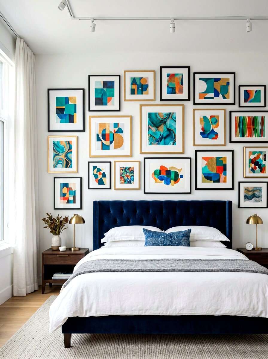 Art Gallery Wall - 30 phone free bedroom ideas