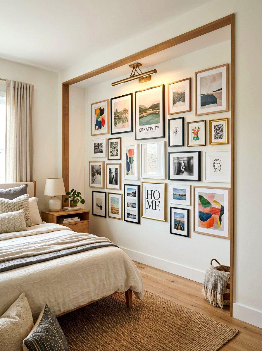 Art Gallery Wall Alcove - 30 bedroom alcove ideas