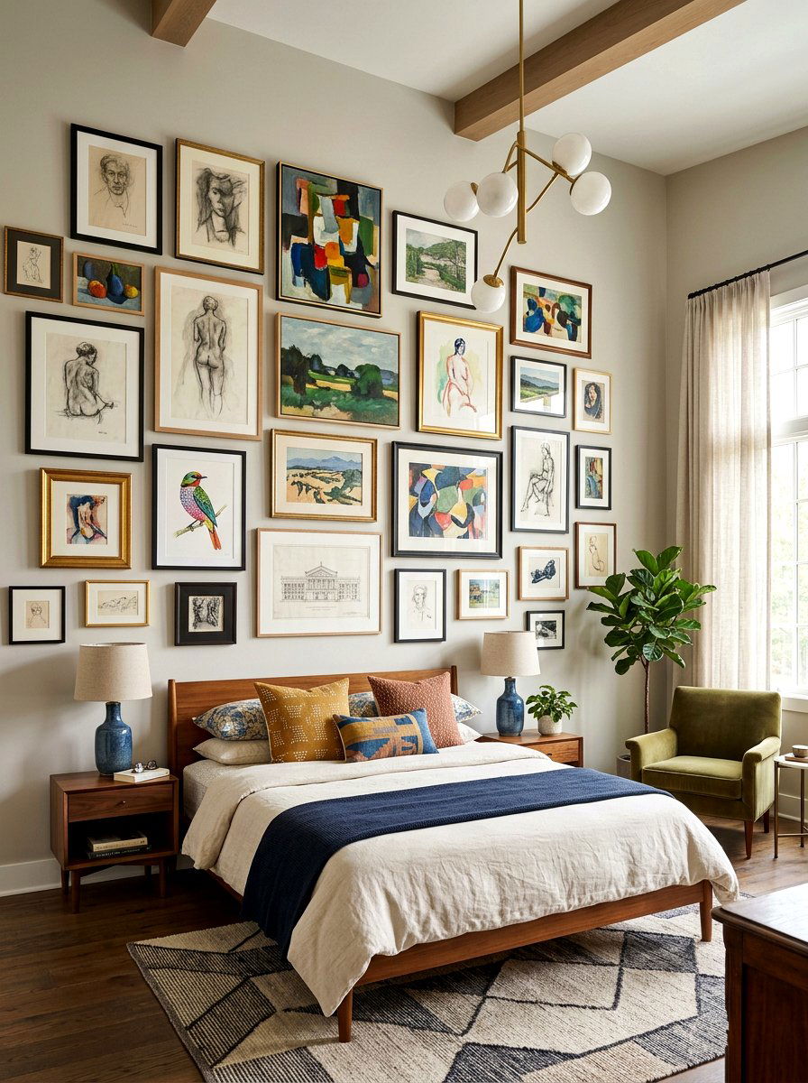 Art Gallery Wall In Bedroom - 30 five star suite bedroom ideas