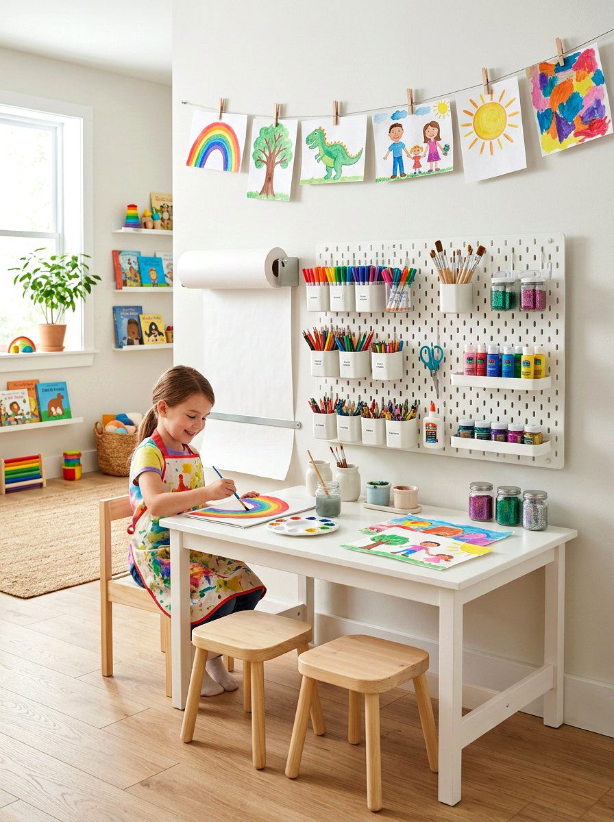 Art Station For Kids - 30 creative kids room ideas