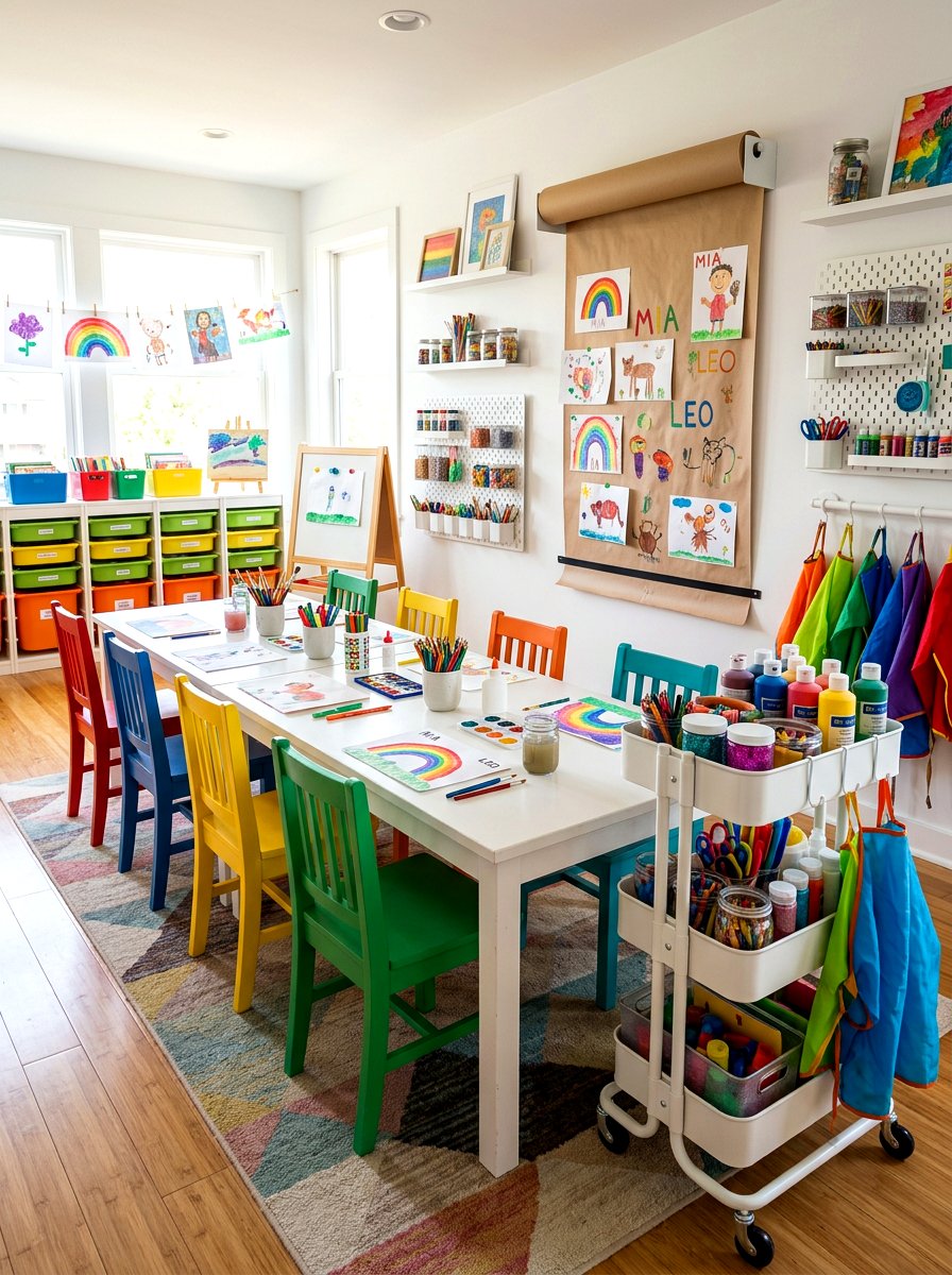 Art Station Playroom - 30 children shared playroom ideas
