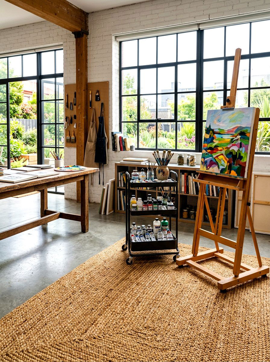 Art Studio Rug - 30 jute rug styling ideas