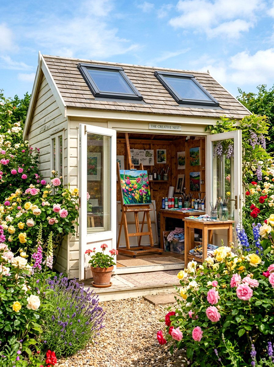 Art Studio She Shed - 30 she shed backyard aesthetic ideas