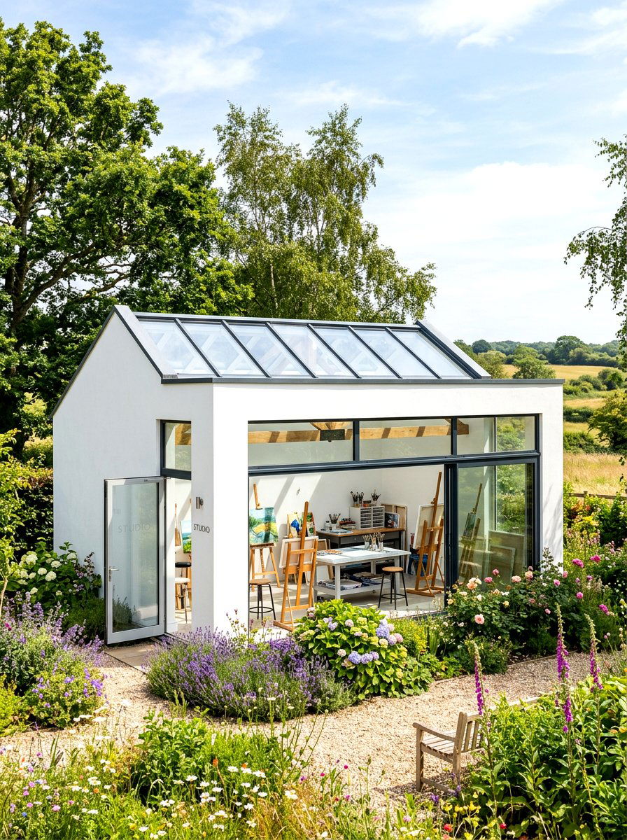 Art Studio With Skylights - 30 modern garden shed ideas