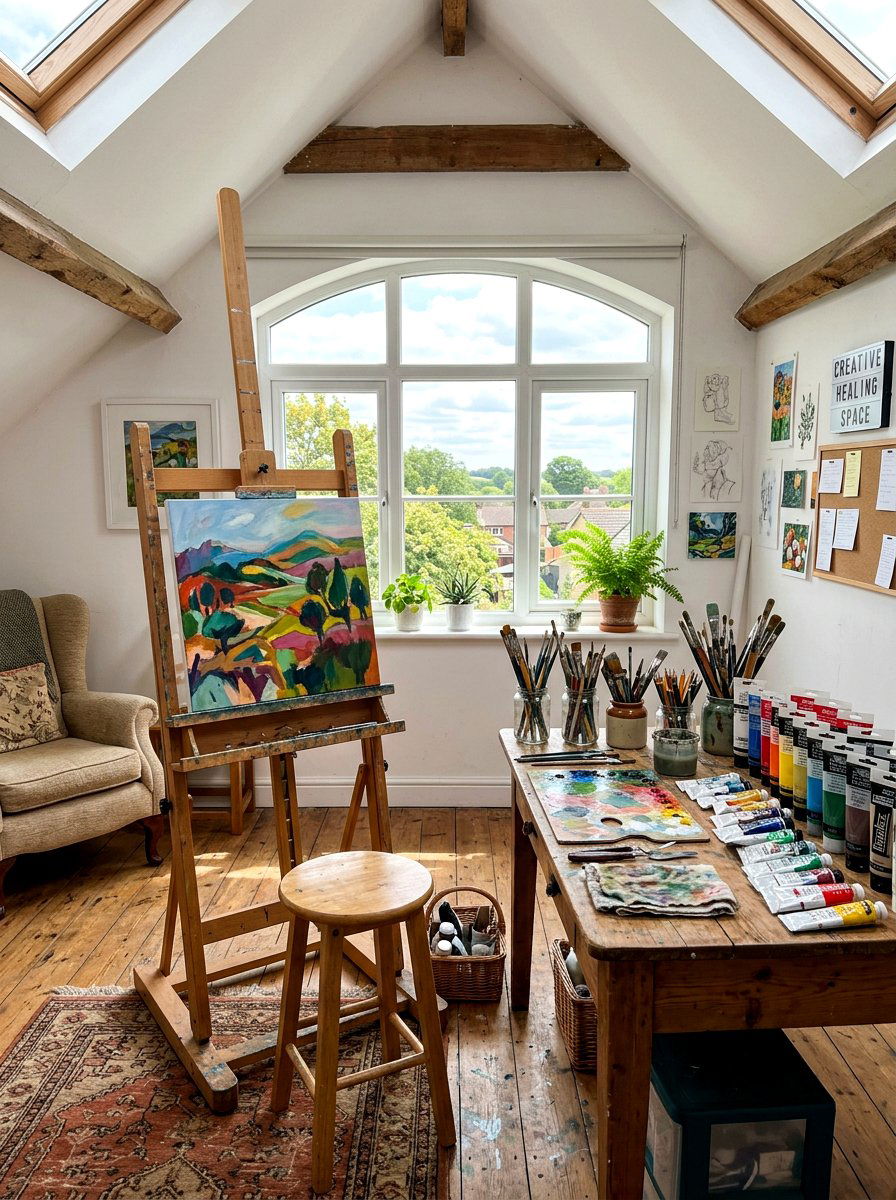 Art Therapy Corner - 30 wellness nook ideas