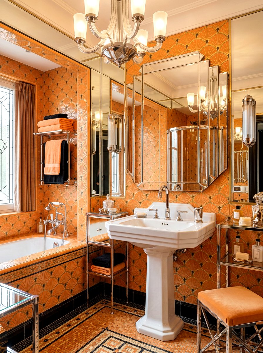 Art deco apricot bathroom - 30 apricot bathroom ideas