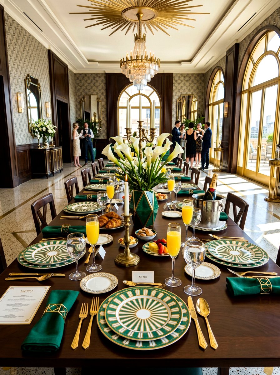 Art deco brunch table - 30 elegant brunch table ideas