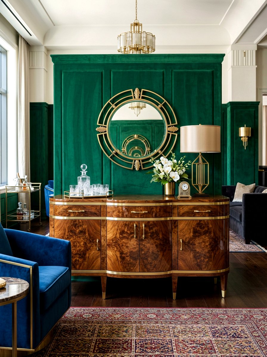 Art deco burl wood buffet - 30 antique sideboard ideas