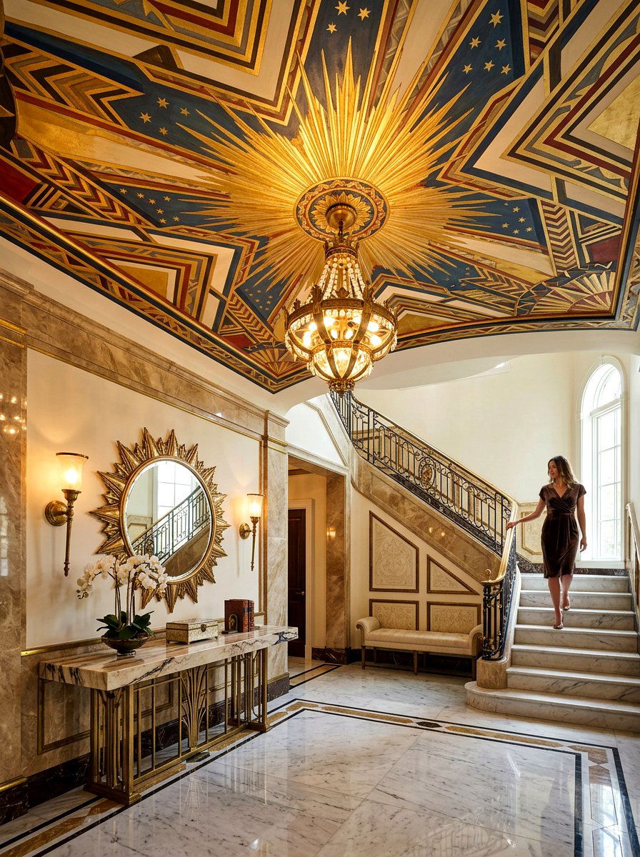 Art deco ceiling mural - 30 ceiling mural ideas
