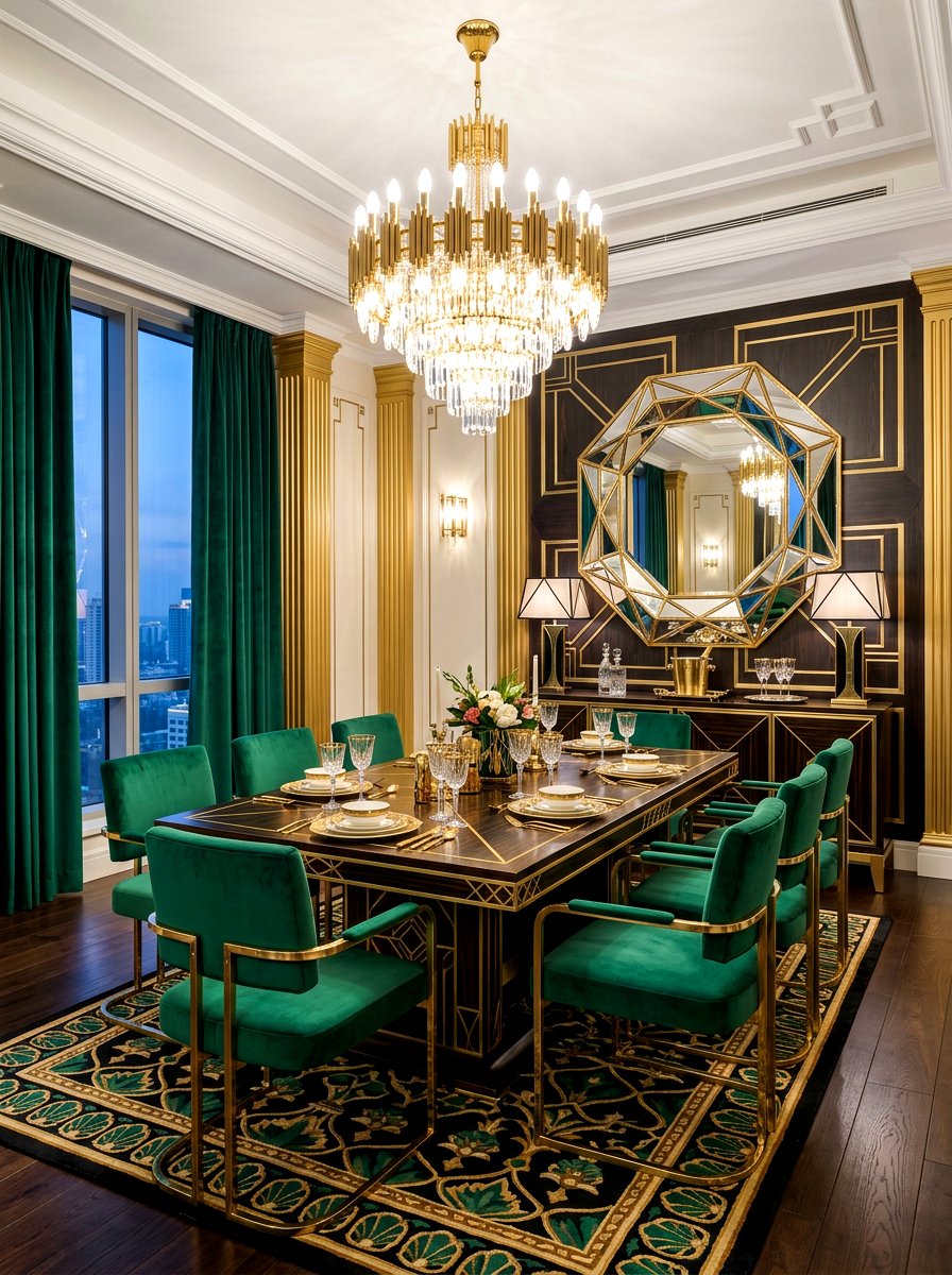 Art deco luxury dining room - 30 villa dining room ideas
