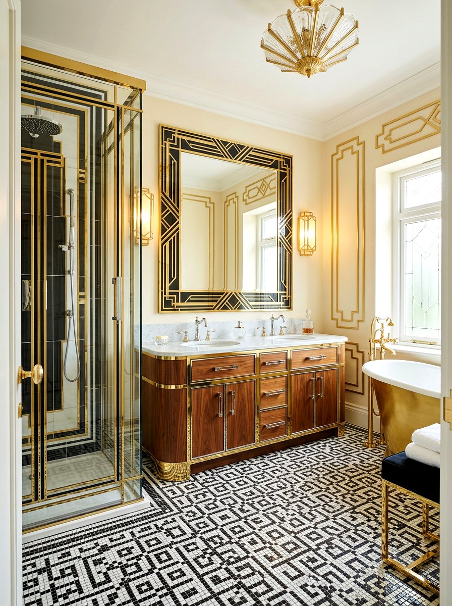Art deco mixed metal bathroom - 30 mixed metal bathroom decor ideas