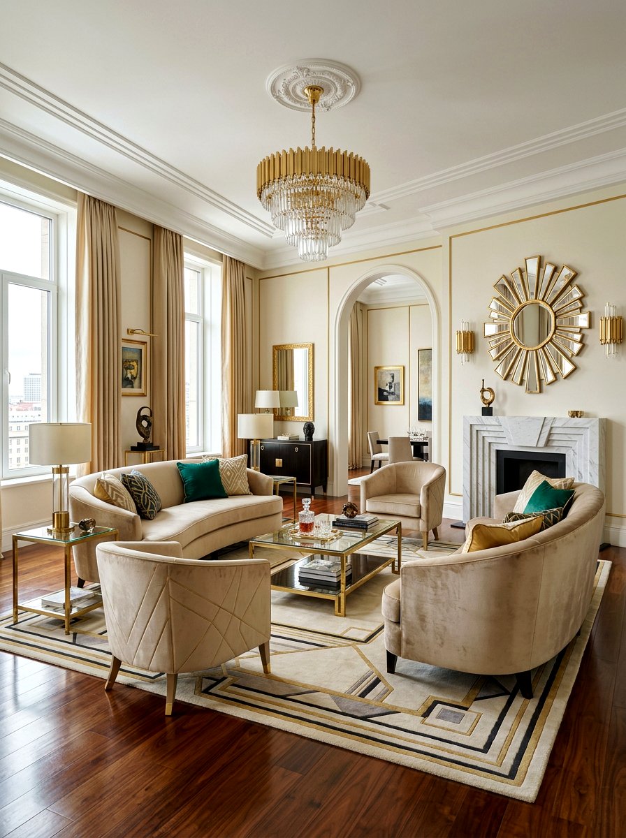 Art deco neutral living room - 30 warm neutral living room ideas