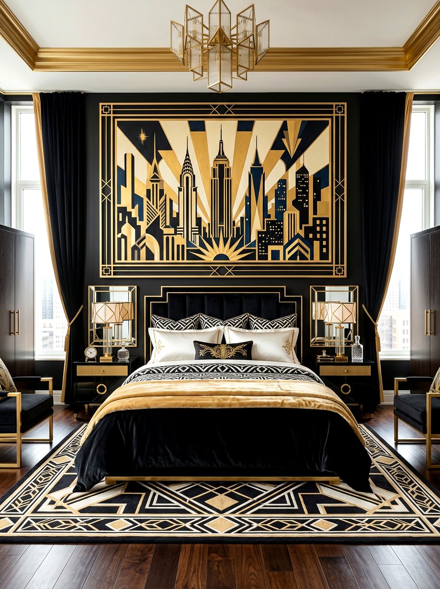 Art deco painting - 30 neo deco bedroom ideas