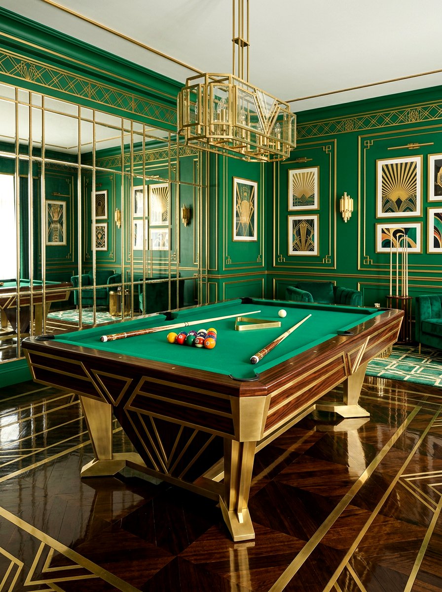 Art deco pool room - 30 billiards room ideas