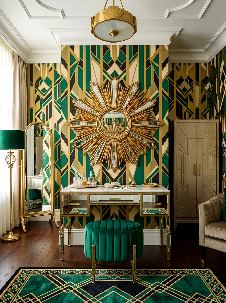 Art deco sunburst mirror - 30 dressing room mirror ideas