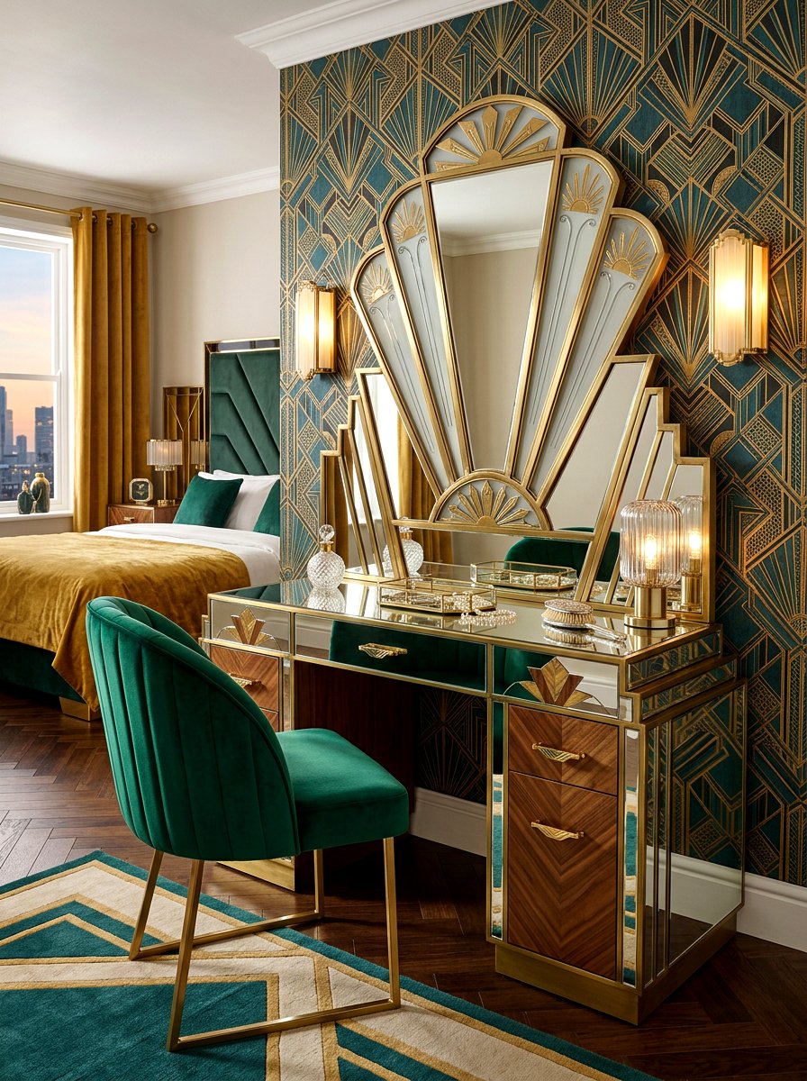 Art deco vanity - 30 bedroom vanity corner ideas