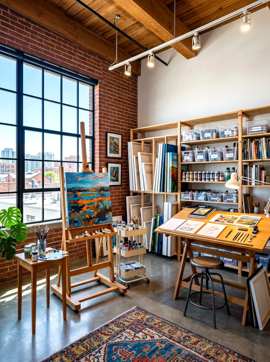 Art studio workspace - 30 quiet room ideas