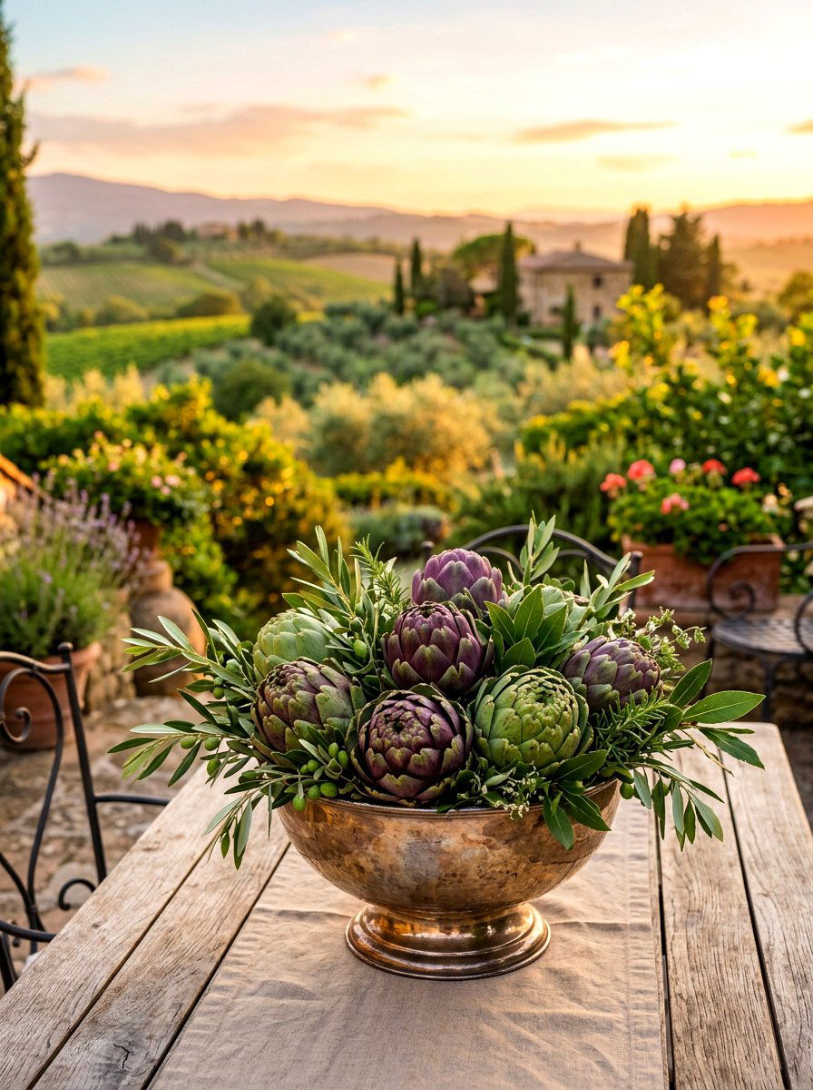 Artichoke Table Centerpiece - 30 vegetable centerpiece ideas