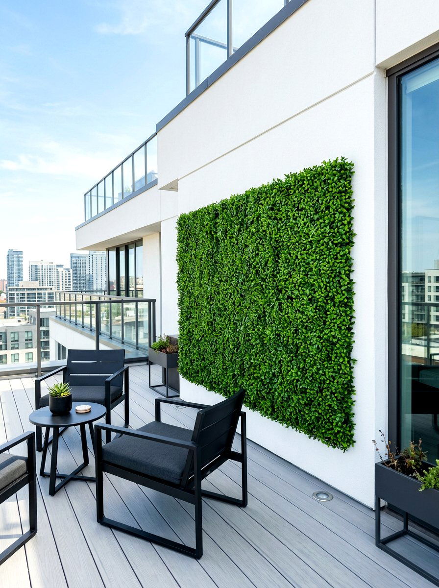 Artificial Boxwood Hedge Panel - 30 patio corner screen ideas