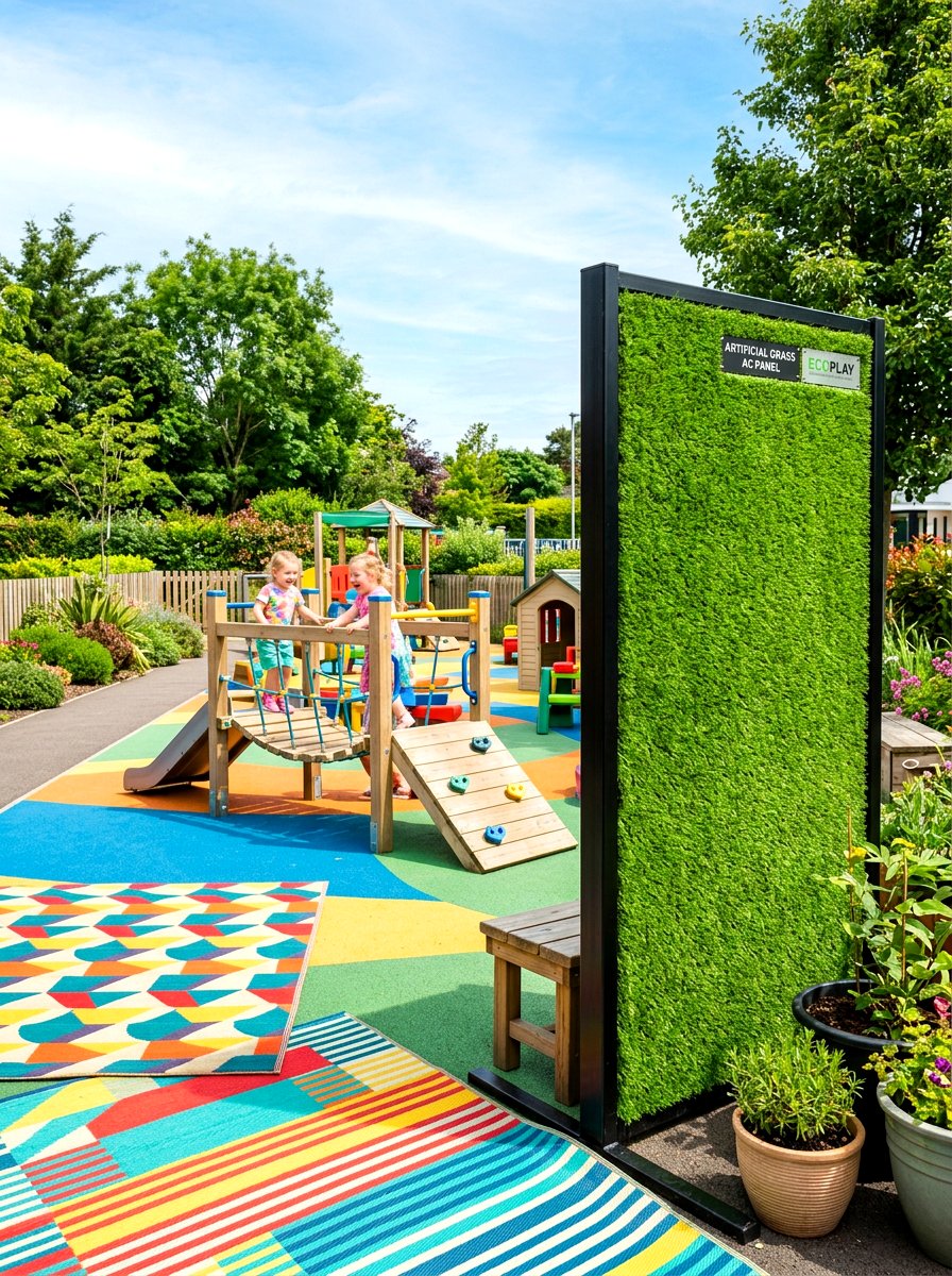Artificial Grass AC Panel - 30 AC screen privacy ideas