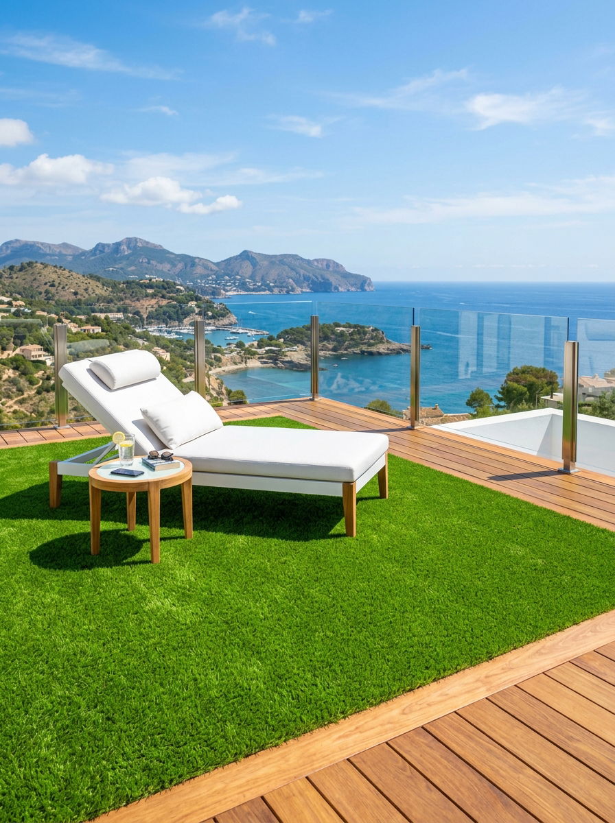 Artificial Grass Deck - 30 rooftop deck ideas