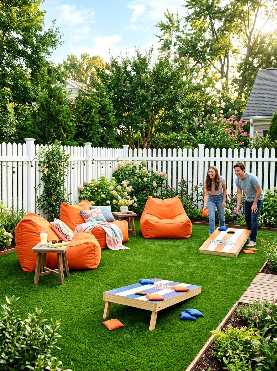 Artificial Grass Hangout Zone - 30 backyard entertaining zone ideas