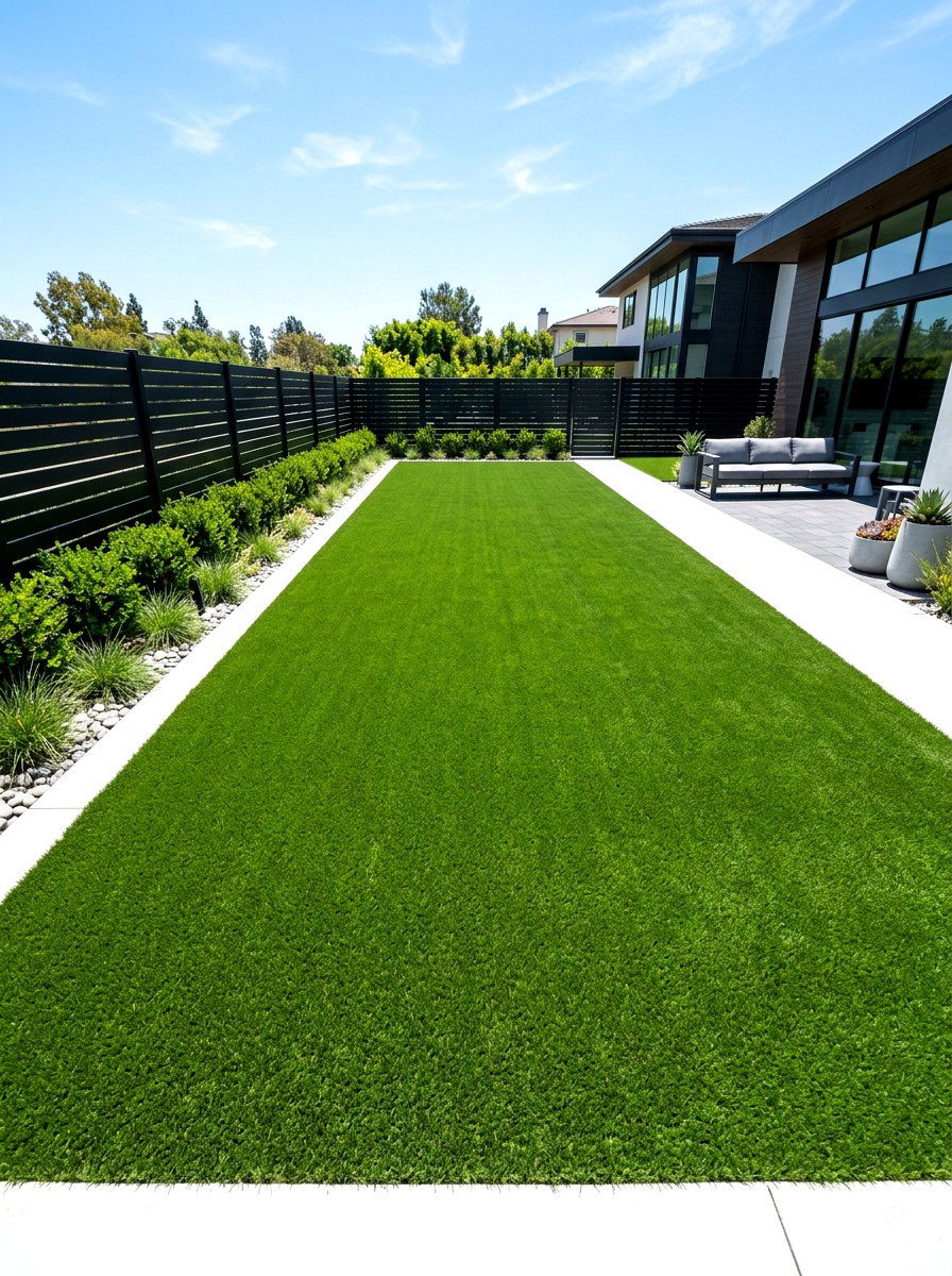 Artificial Grass Lawn - 30 low maintenance landscaping ideas