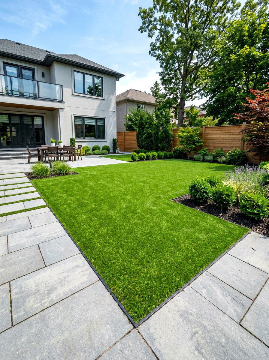 Artificial Grass Lawn - 30 drought smart backyard ideas