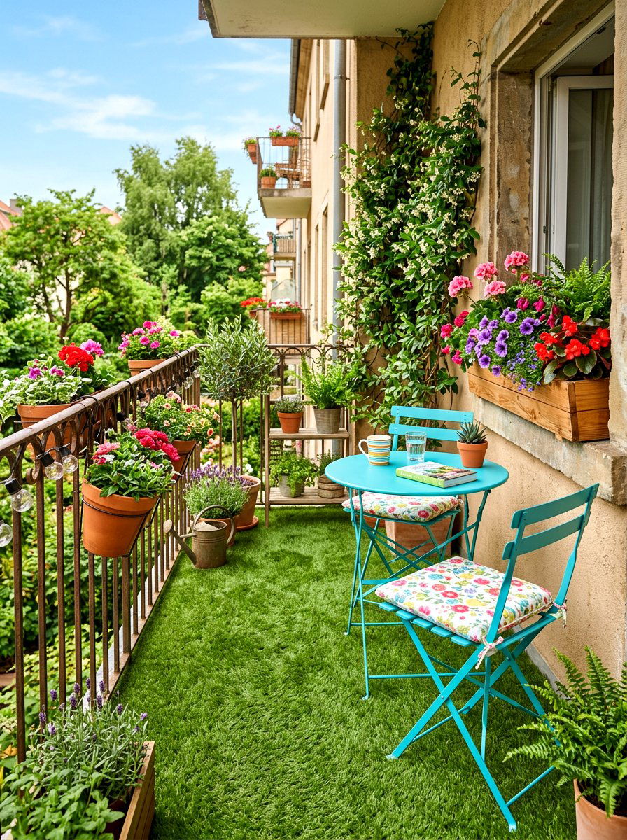 Artificial Grass Rug - 30 balcony rug ideas