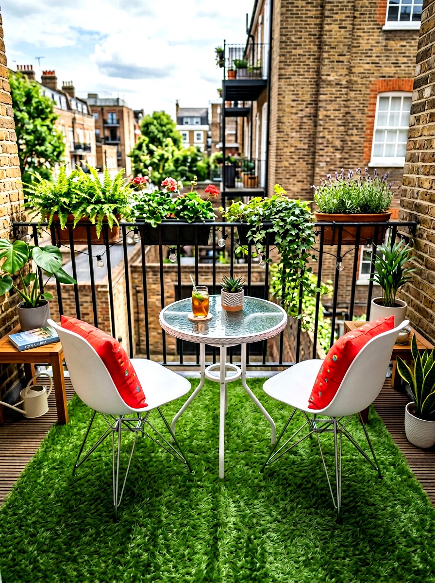 Artificial Grass Turf Rug - 30 front porch rug ideas
