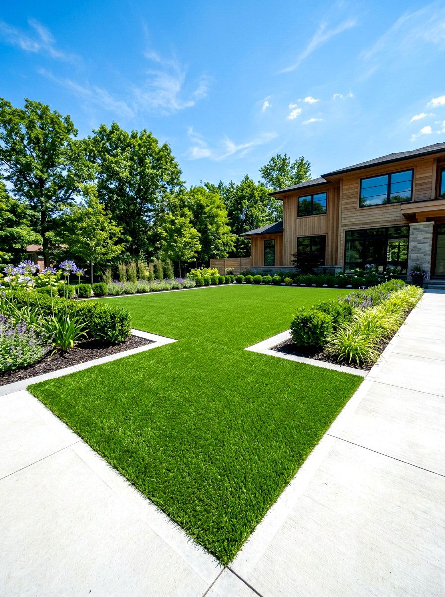 Artificial Grass Turf - 30 modern front yard ideas
