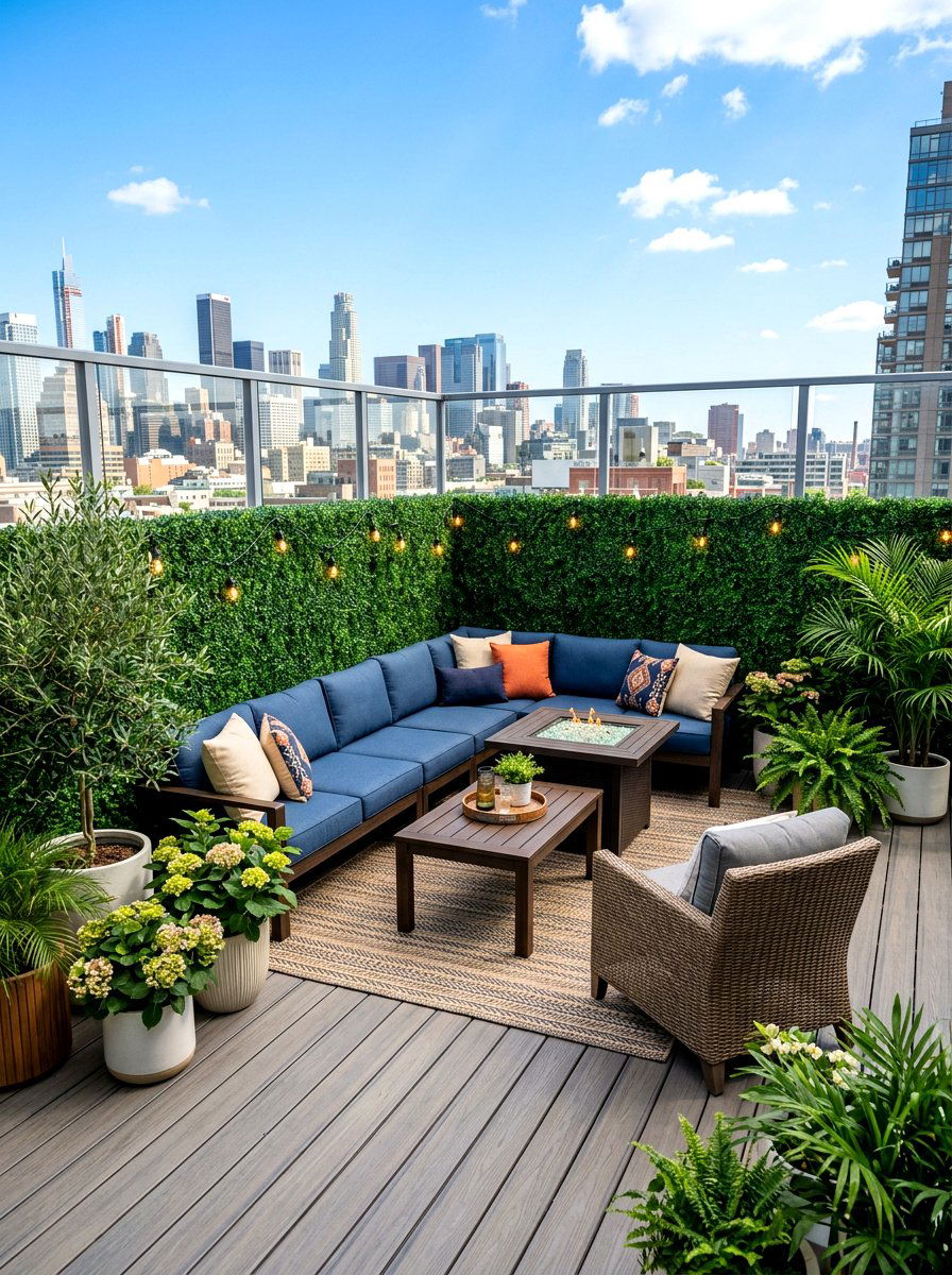 Artificial Hedge Fence - 30 green wall ideas